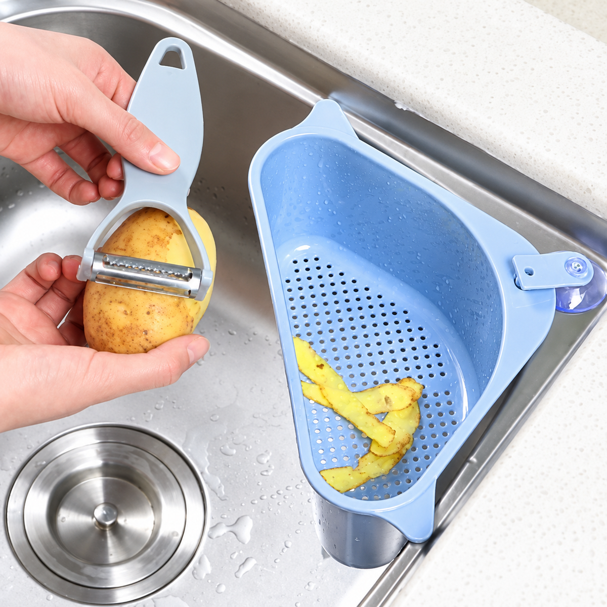 2119 Triangular Multi Functional Drainer Shelf Sink Storage Holder — enhanced supplier photo 2