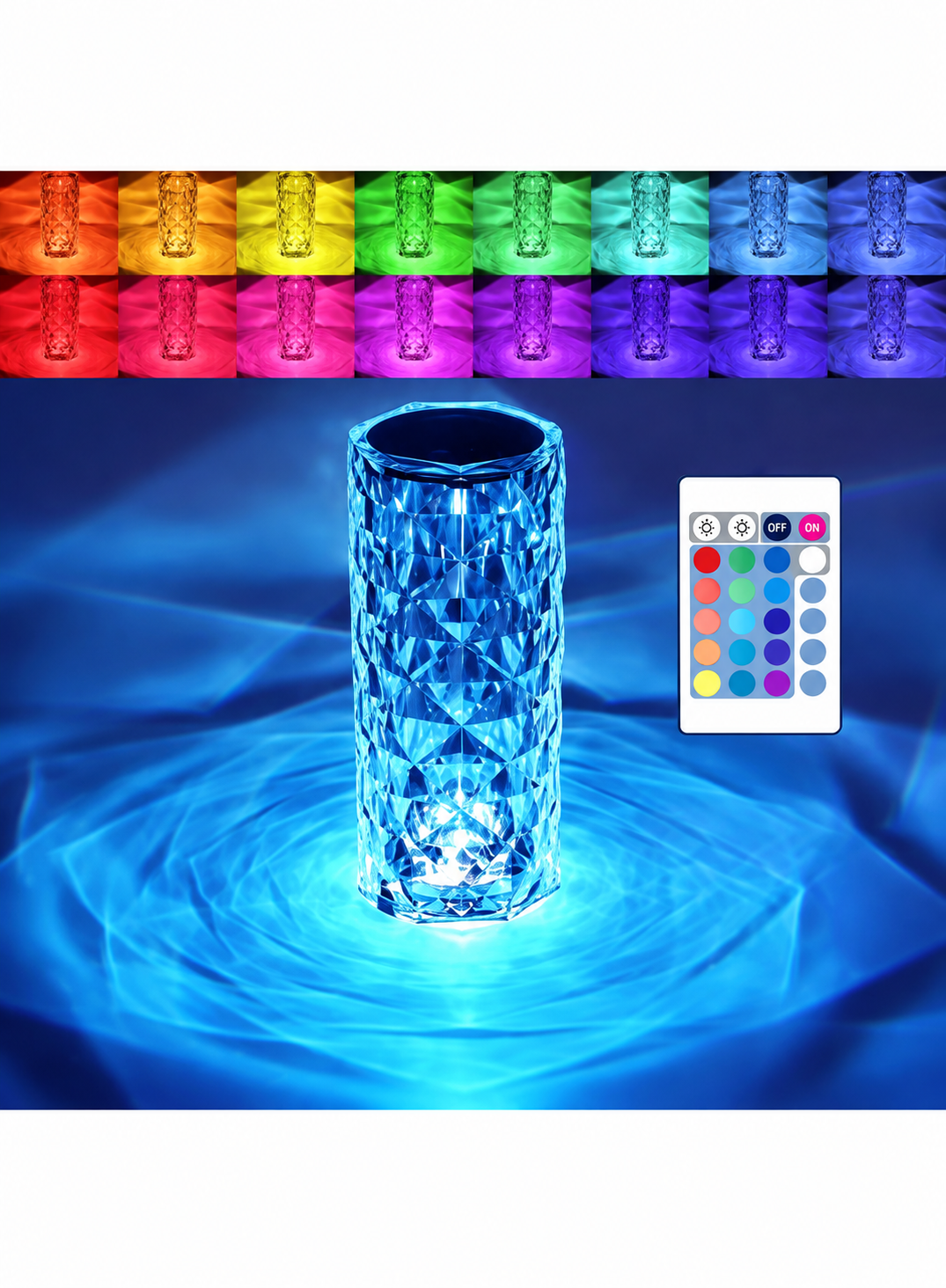 Rose Crystal-Style Table Lamp