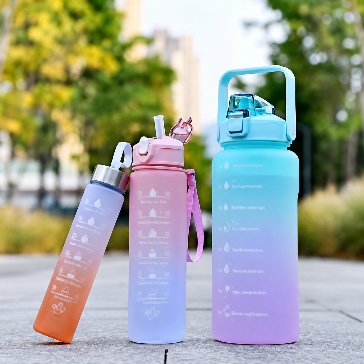 Three-Piece Water Bottle Set