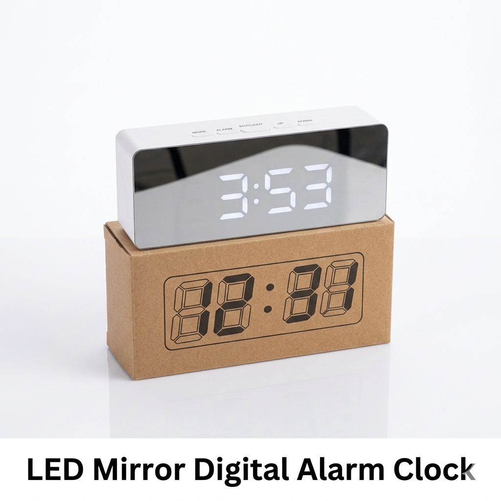 LED Mirror Digital Alarm Clock