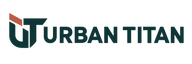 Urban Titan teal wordmark with UT monogram and coral accent